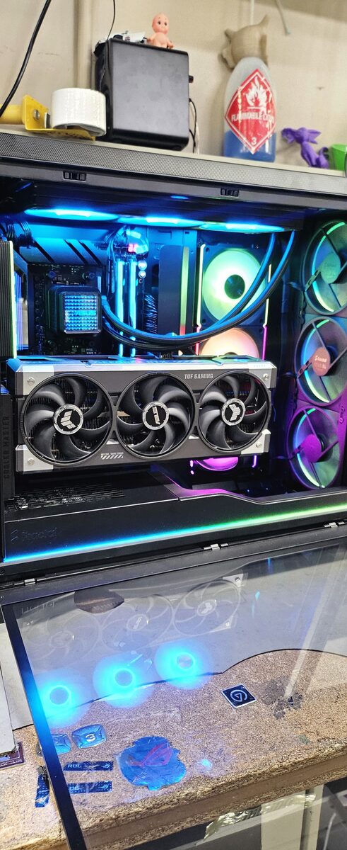 ASUS TUF Gaming build with rainbow RGB fans